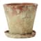 Hello Honey® Distressed Terracotta Cement Planter with Saucer Set